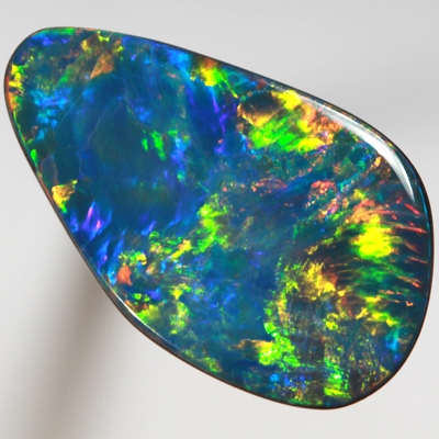 TOP QUALITY LIGHTNING RIDGE OPAL DOUBLET Golden fire over blues SEE VIDEO